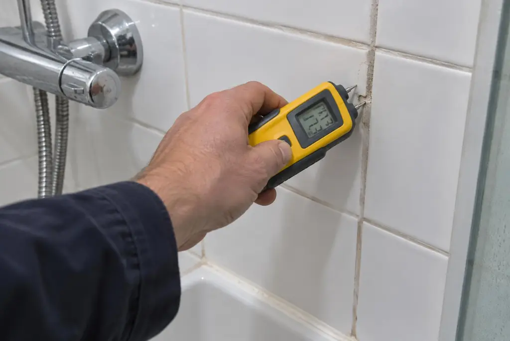 Lekdetectie Biddinghuizen – vochtmeter op badkamertegels bij de douche